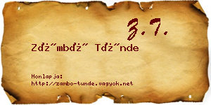 Zámbó Tünde névjegykártya
